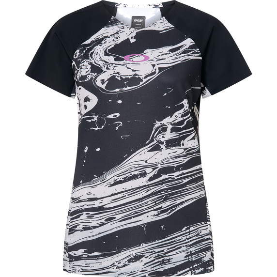 Oakley Womens Seeker Airline SS Jersey Duality Swirl Gr/Bk
