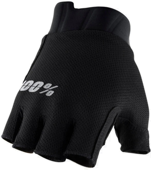 100% Exceeda Gel Short Finger Gloves Solid Black