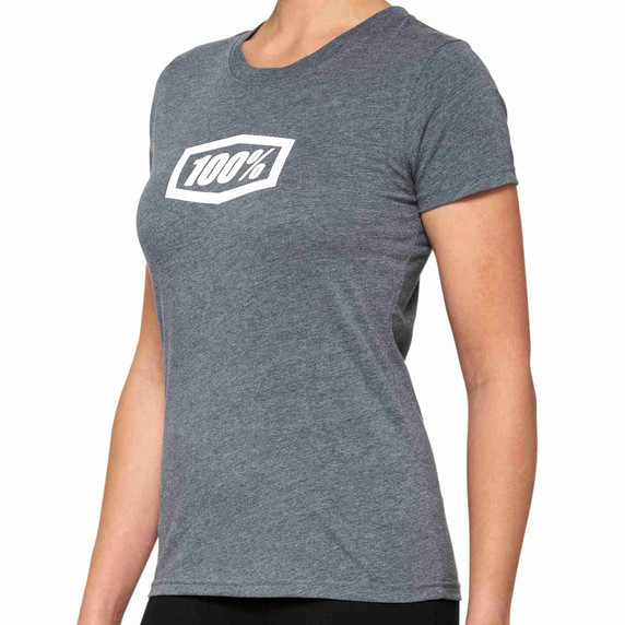 100% Icon SS Womens T-Shirt Heather Grey