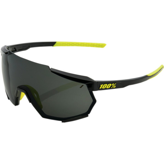100% Racetrap Sunglasses Gloss Black (Smoke Lens)
