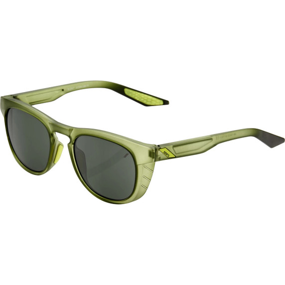 100% Slent Sunglasses Olive Slate/Grey Green Lens