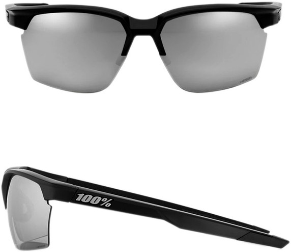 100% Sportcoupe Sunglasses Matte Black/Hiper Silver Mirror Lens