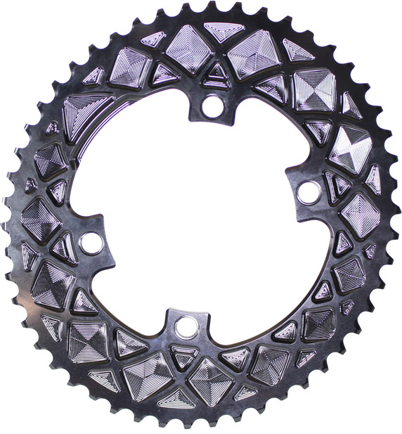 absoluteBLACK Oval Road 110BCD 5B 52T 2x Outer Traction Chainring Black