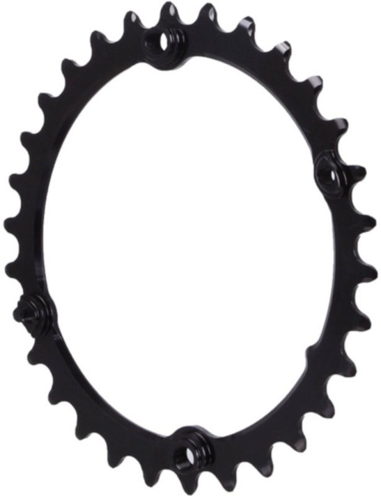 absoluteBLACK Premium Sub-Compact Oval 110BCD 4B Inner 2x Chainring Black