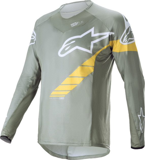 Alpinestars Techstar LS Jersey Green Steel/Yellow