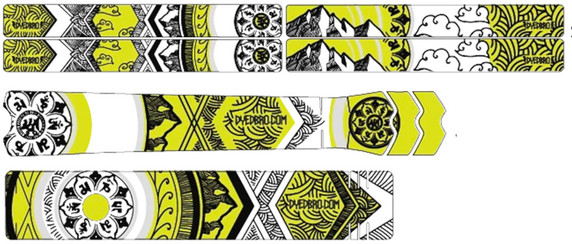 DyedBro Frame Protection Wrap Mandala Black/Yellow