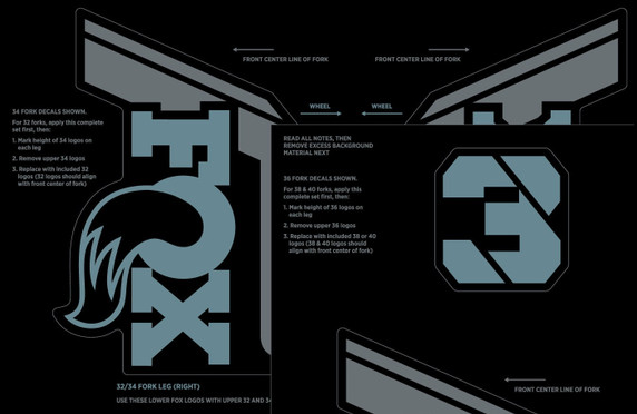 Fox Custom Fork and Shock Decal Kit 2021 Storm Blue