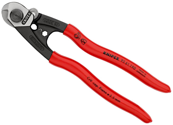 Knipex 95 61 190 Wire Cable Cutter 190mm Red/Black