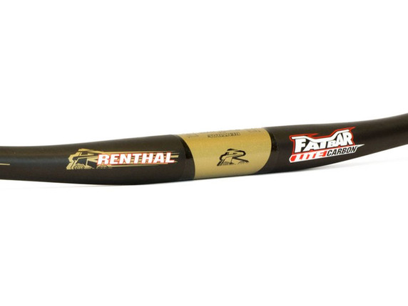 Renthal Fatbar Lite Zero Rise Carbon Handlebar - Black/Gold 31.8mm 780mm/0mm