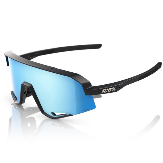 100% Slendale Matte Black HiPER Blue Mirror