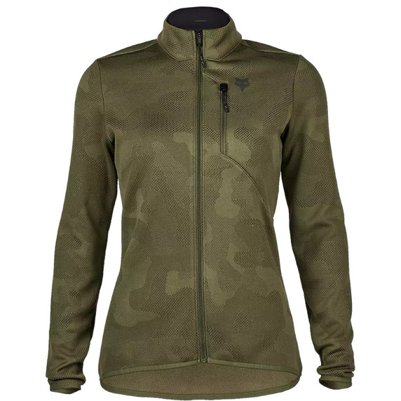 Fox Womens Ranger Midlayer Full Zip Olive Green