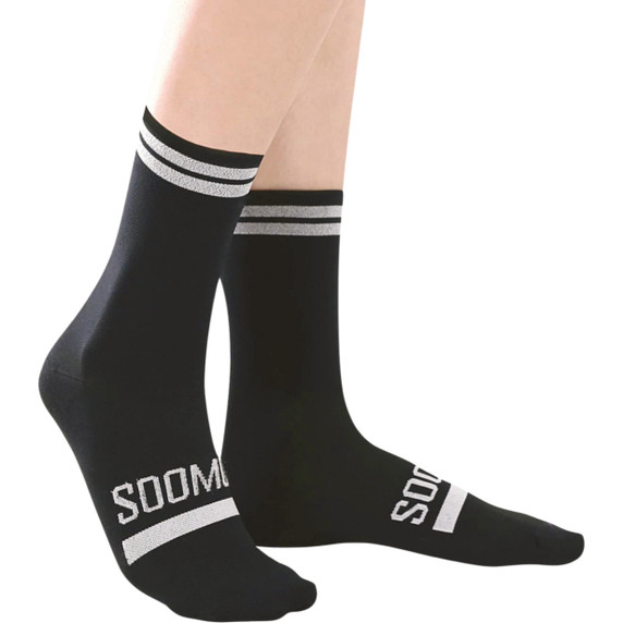 Soomom Reflective Chic Logo Cycling Socks Black