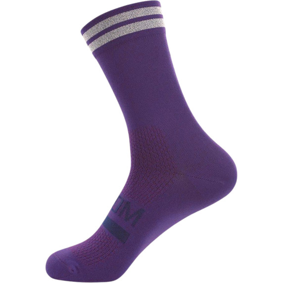 Soomom Reflective Chic Logo Cycling Socks Eggplant Purple