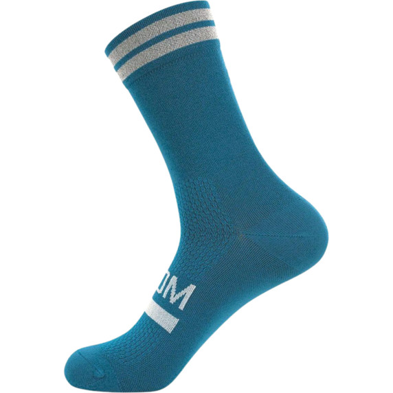Soomom Reflective Chic Logo Cycling Socks Teal Blue
