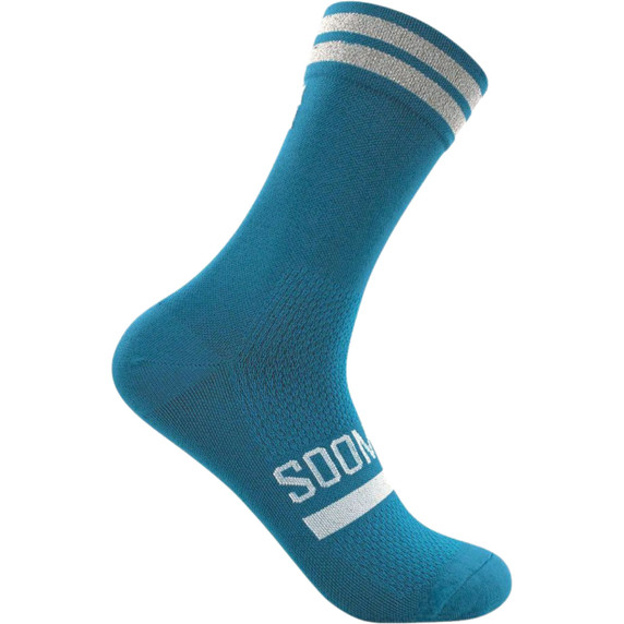 Soomom Reflective Chic Logo Cycling Socks Teal Blue