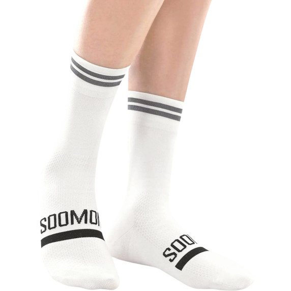 Soomom Reflective Chic Logo Cycling Socks White