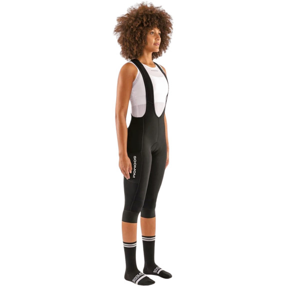 Soomom Womens All-Around 3/4 Cargo Thermal Bib Tights Black