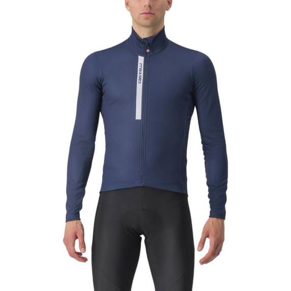 Castelli Entrata Thermal Jersey Belgian Blue/Silver Gray