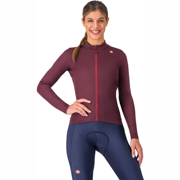 Castelli Espresso Thermal Womens Jersey Deep Bordeaux