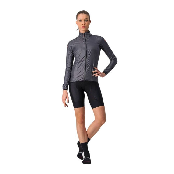 Castelli Squall Shell Womens Jacket Light Black/Silver Gray