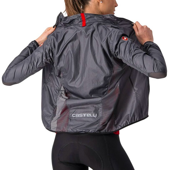Castelli Squall Shell Womens Jacket Light Black/Silver Gray