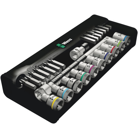 Wera 8100 SC 8 Zyklop Metal Ratchet Set 1/2in Drive W/ Switch Lever