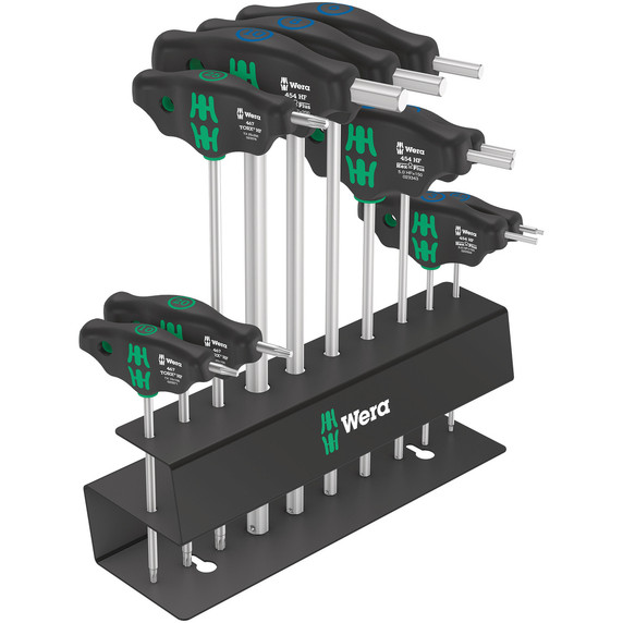 Wera Bicycle Set 6 10 Piece T-Handle Screwdriver Set W/ Rack