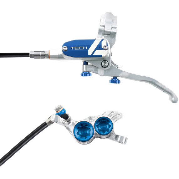 Hope Tech 4 V4 Brake Front Black Cable Silver/Blue