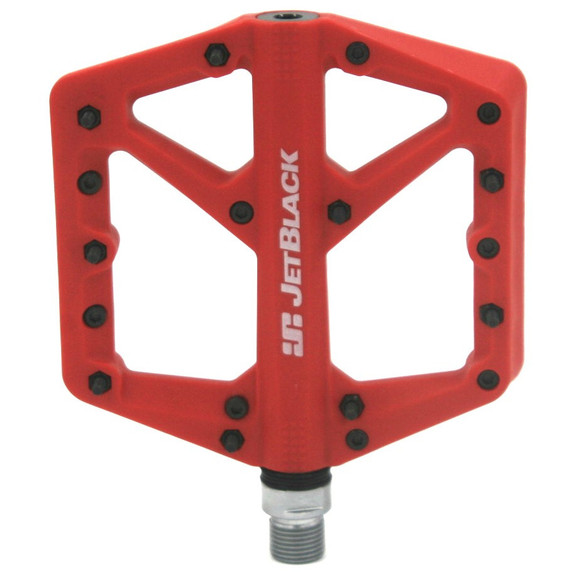 JetBlack Thermolite Cromo Axle Red Flat Pedal