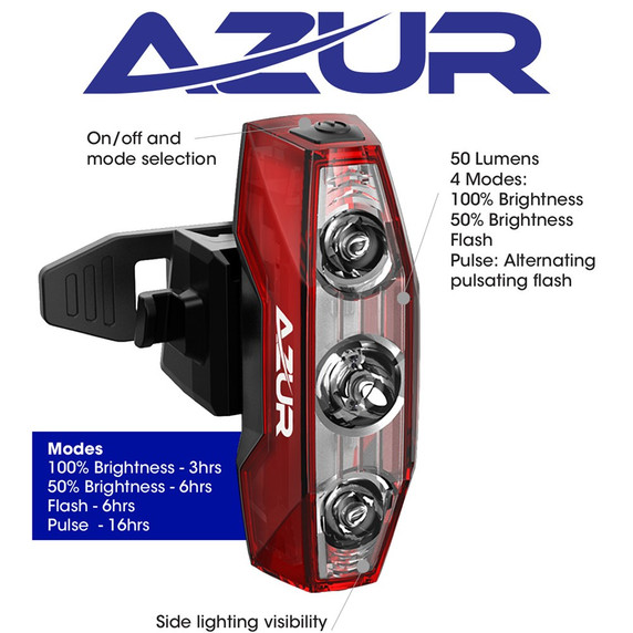 Azur USB Sirius Tailight 50 Lumens