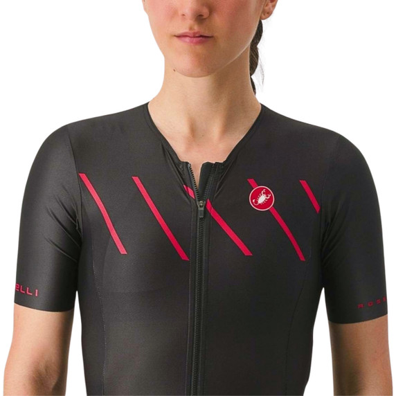 Castelli Free Sanremo 2 SS Suit Womens Sleeve Black/Hibiscus