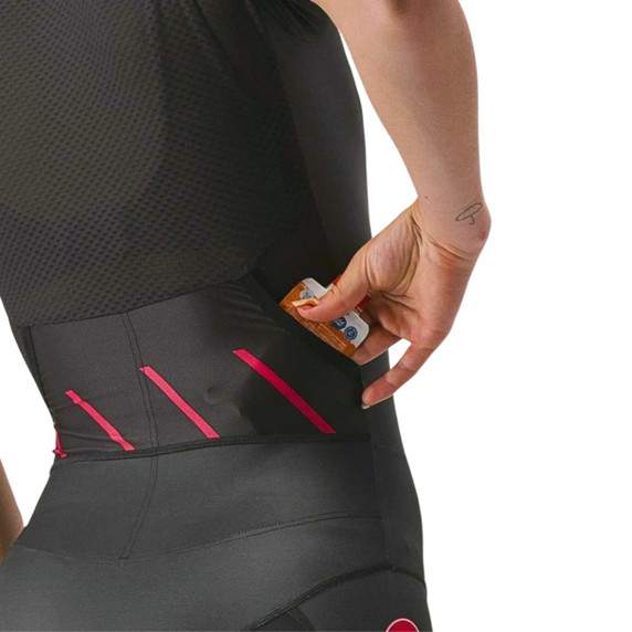 Castelli Free Sanremo 2 SS Suit Womens Sleeve Black/Hibiscus