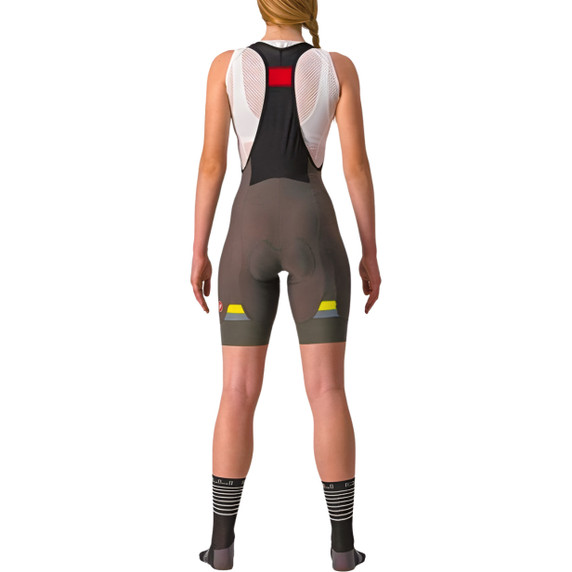 Castelli Prima Bibshort Womens Forest Grey/Sulphur