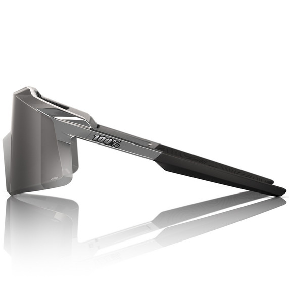 100% Aerocraft Sunglasses Gloss Black Chrome HiPER Silver