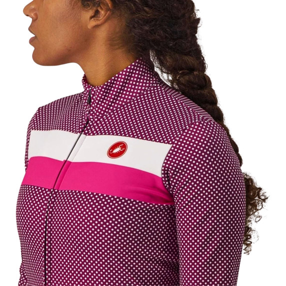 Castelli Volare Womens LS Jersey Cyclamen/White/Pink Fluo