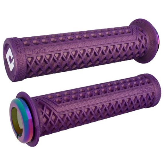 ODI MTB Vans Lock-On Grip V2.1 Wt/Irid Purple W/Oil Slick