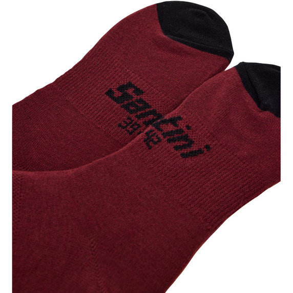 Santini Riga Wool High Profile Socks Burgundy