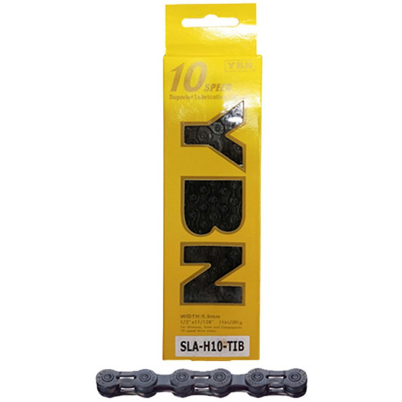 YBN Chain 10 Speed 1/2 X 11/128 116L 5.9mm Sla H10 Black