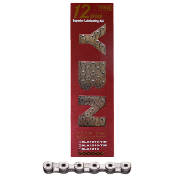 YBN Chain 12 Speed Sla 1/2x11/128 126L Hollow Pin 267g Silver
