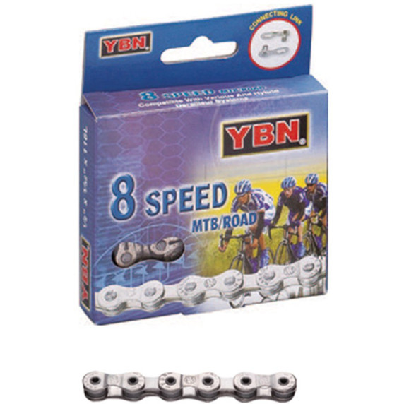 YBN Chain 8 Speed Silver/Silver