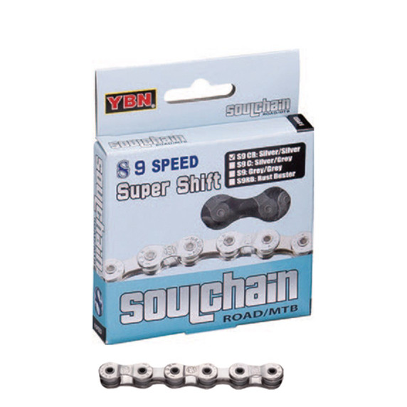 YBN Chain 9 Speed 1/2 X 11/128 X 116L Solid Pin Plate 6.4mm