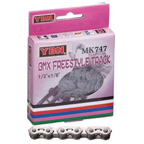 YBN Chain Single Speed 1/2 X 1/8 102L Bmx Silver/Silver