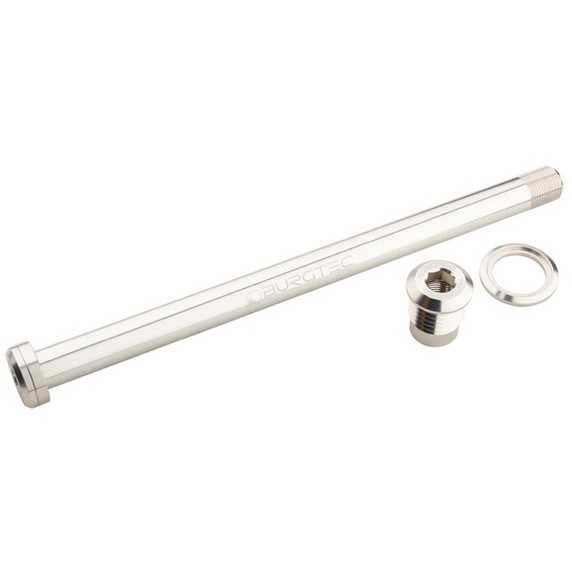 Burgtec Rear Axle 12x180mm M12x1.0 Rhodium Silver