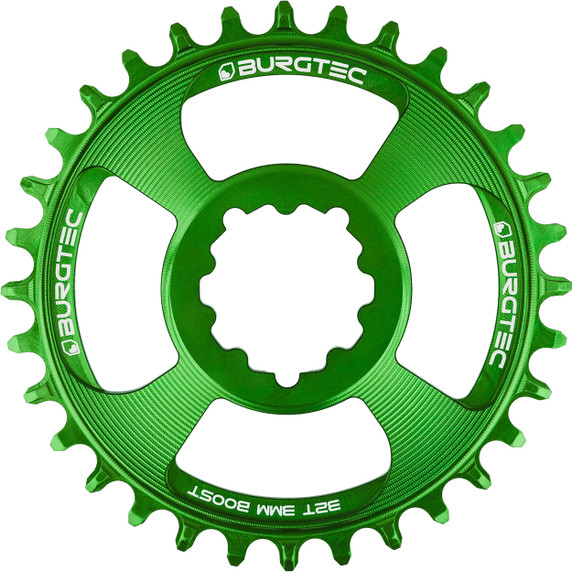 Burgtec Thick-Thin 3mm Offset DM GXP 30T Chain Ring CS Green