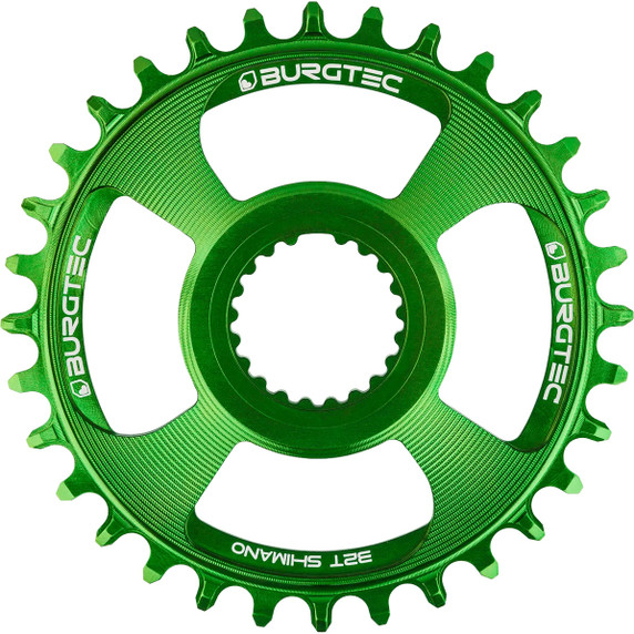 Burgtec Thick-Thin DM Shimano 12s 30T Chain Ring CS Green