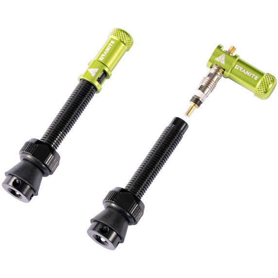 Granite Design Juicy Valve Cap Pair W/Tubeless Valve 80mm Green