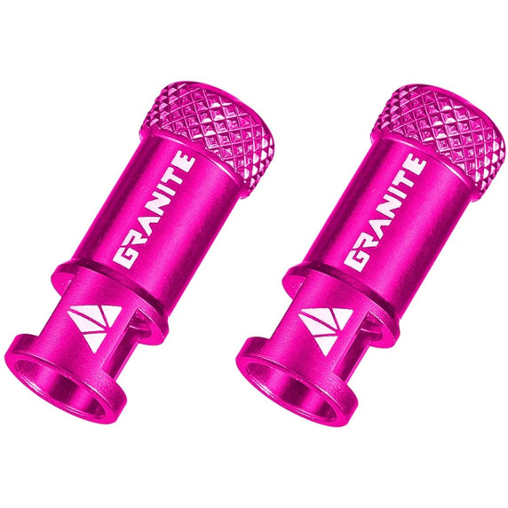 Granite Design Juicy Valve Cap Pair W/Tubeless Valve 80mm Pink