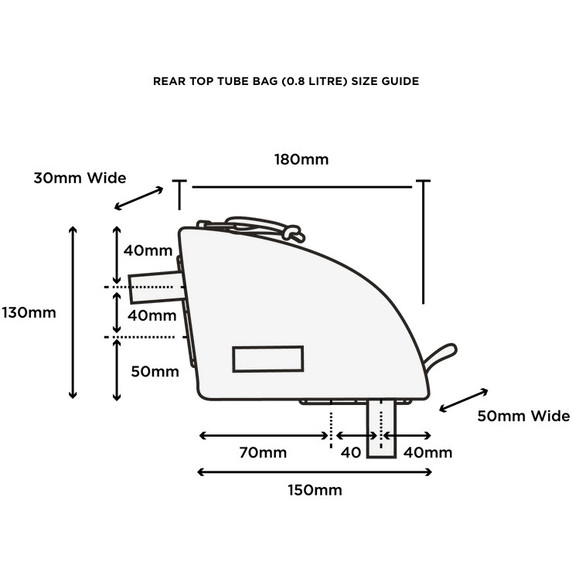 Restrap Rear Top Tube Bag - Black