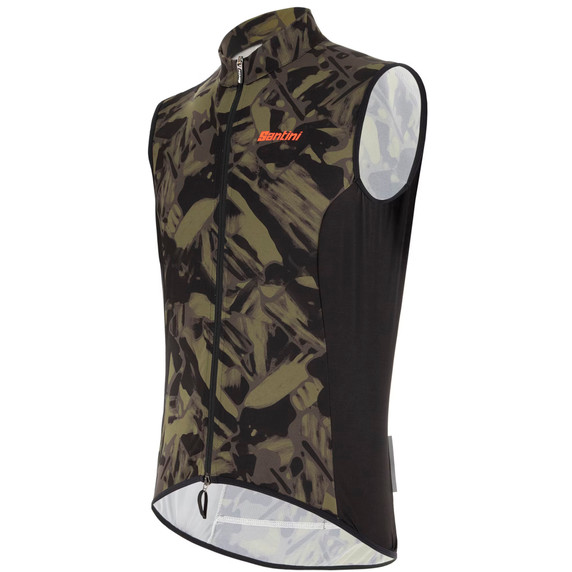 Santini Gravel Windbreaker Vest Camo Green
