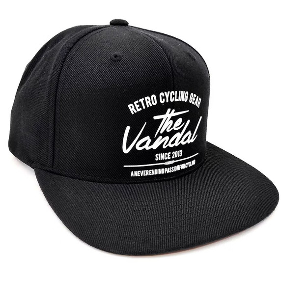 The Vandal Retro Cycling Gear Snapback Cap Black